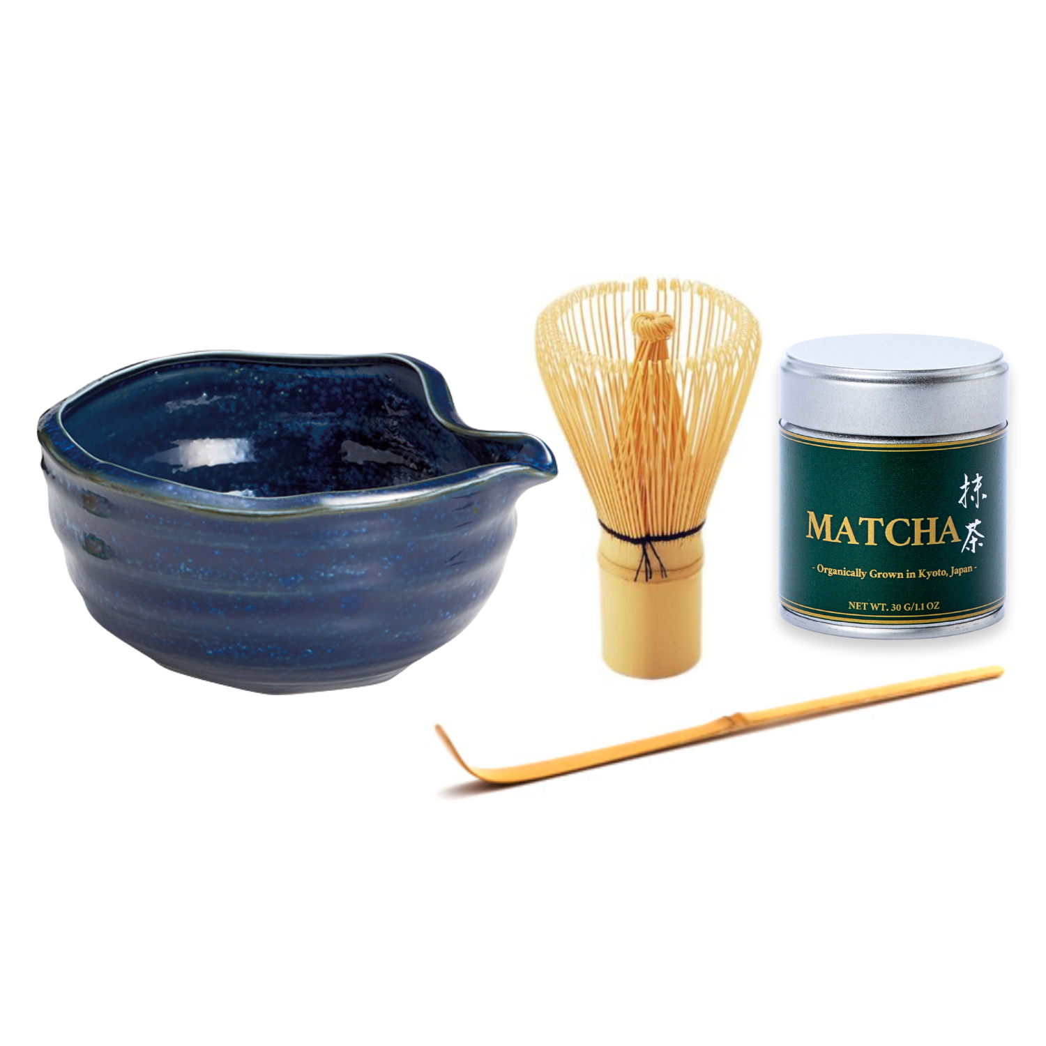 Celestial Blue Matcha Bowl with Spout Kit