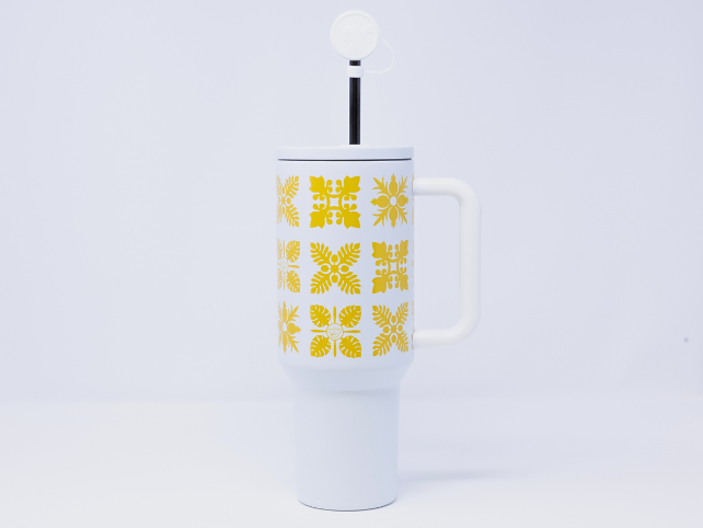 Hawaiian Quilt Tumbler - 40 oz Handle Cup