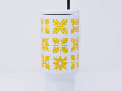 Hawaiian Quilt Tumbler - 40 oz Handle Cup
