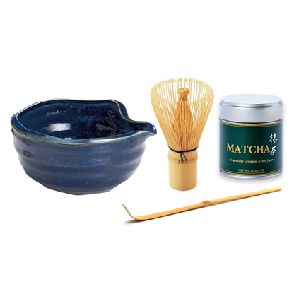 Celestial Blue Matcha Bowl with Spout