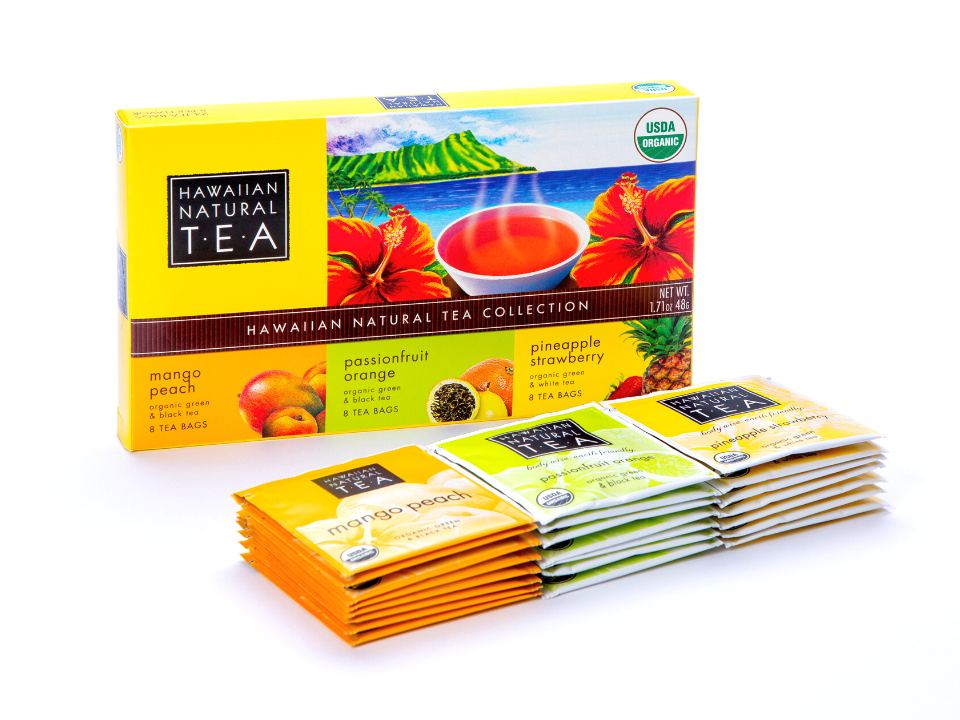 Organic Tropical Tea Sampler | Mango Peach, Passionfruit Orange, Pineapple Strawberry